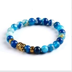 Buddha Lave Blue Natural stone bracelet